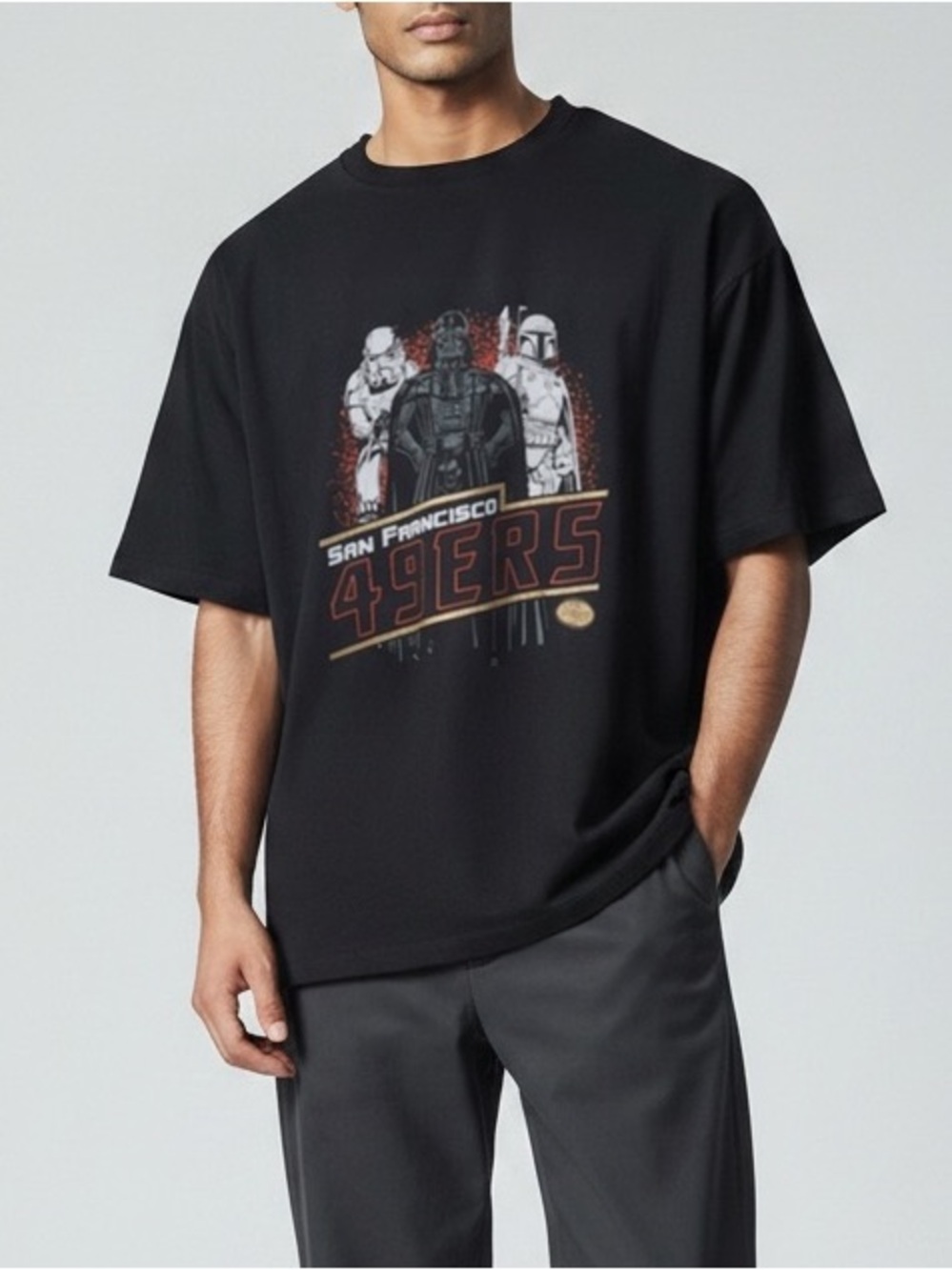 Star Wars San Francisco 49ers Darth Vader Graphic Tee Mens L NFL Junk Food